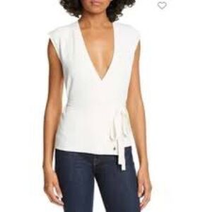 TED BAKER LONDON Linor knit wrap top blouse, sz 12. True wrap, flattering fit!